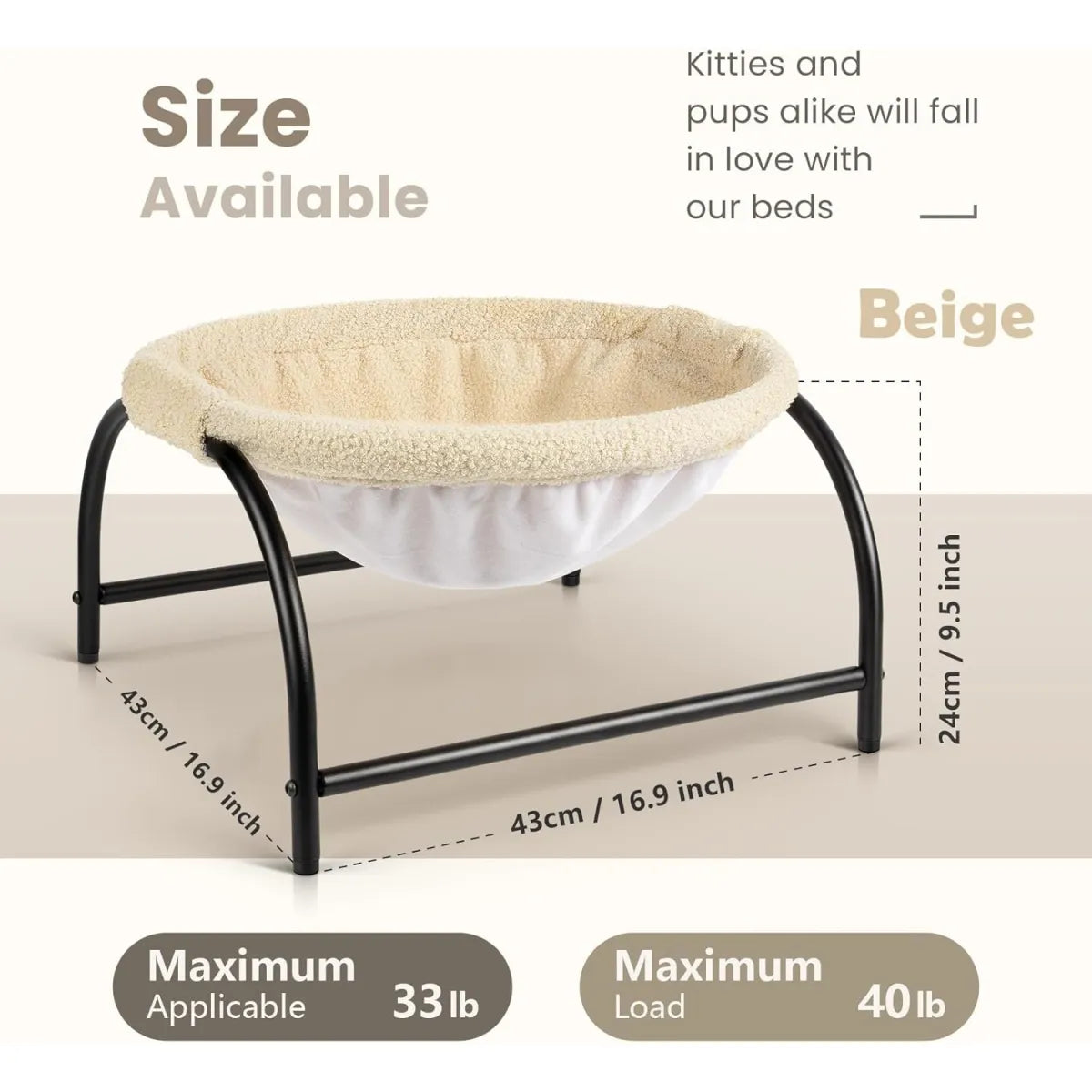 Cama Hamaca Desmontable y Elevada para Mascotas JUNSPOW 🐾