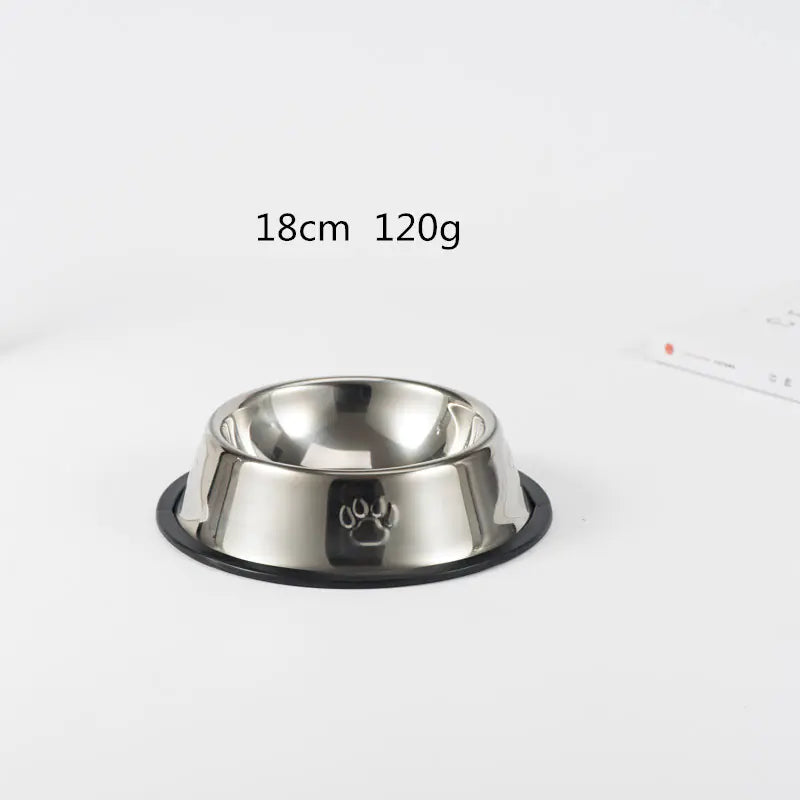 Cuenco Antideslizante de Acero Inoxidable para Perros con Huellas de Patas🐾🍽️