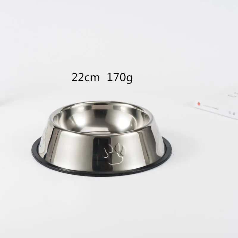 Cuenco Antideslizante de Acero Inoxidable para Perros con Huellas de Patas🐾🍽️