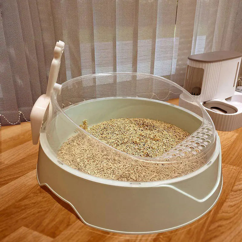 Caja de Arena Grande Semi-Cerrada para Gatos con Pala🐱🚽