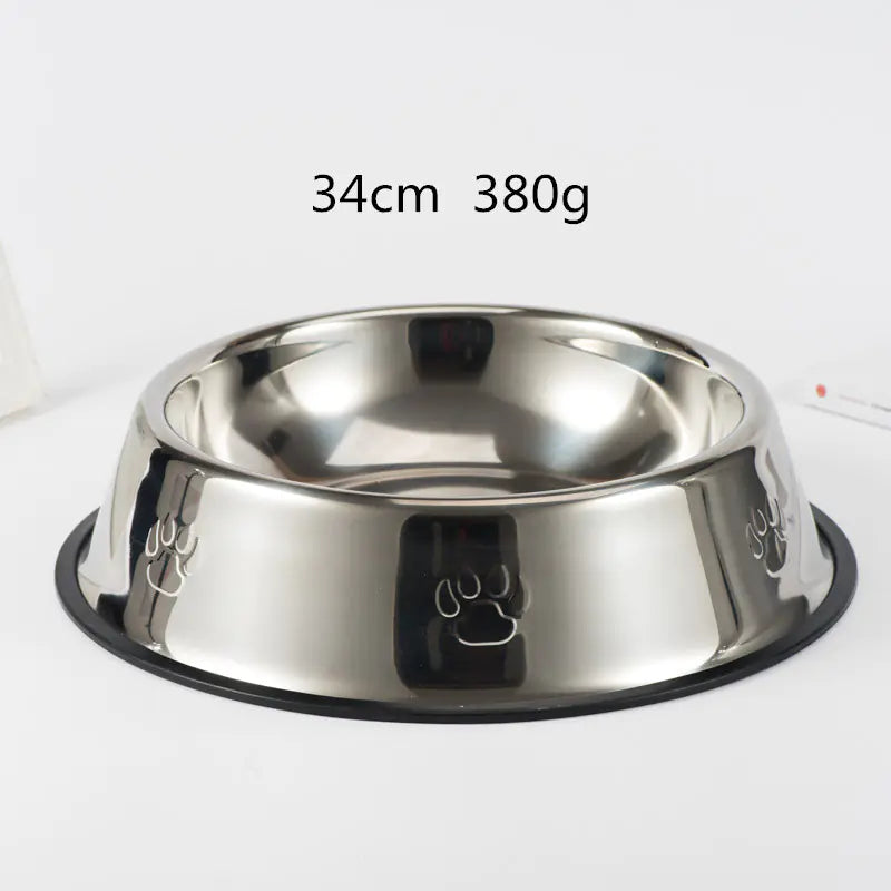 Cuenco Antideslizante de Acero Inoxidable para Perros con Huellas de Patas🐾🍽️