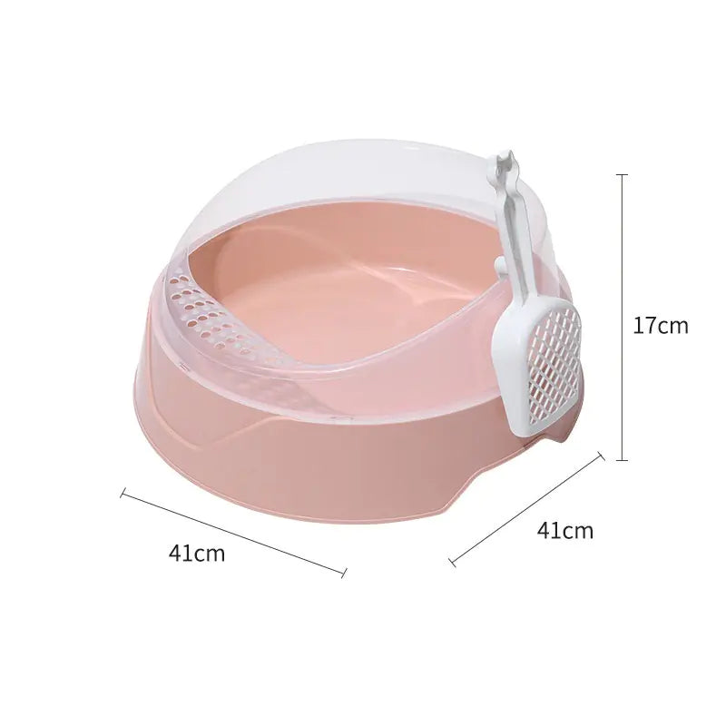 Caja de Arena Grande Semi-Cerrada para Gatos con Pala🐱🚽