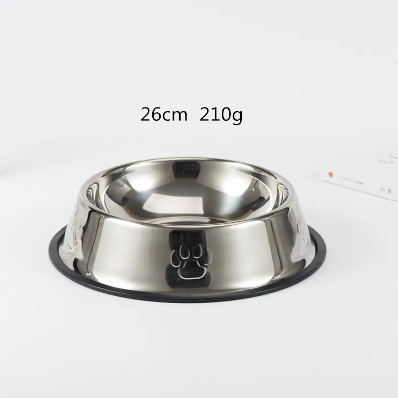 Cuenco Antideslizante de Acero Inoxidable para Perros con Huellas de Patas🐾🍽️