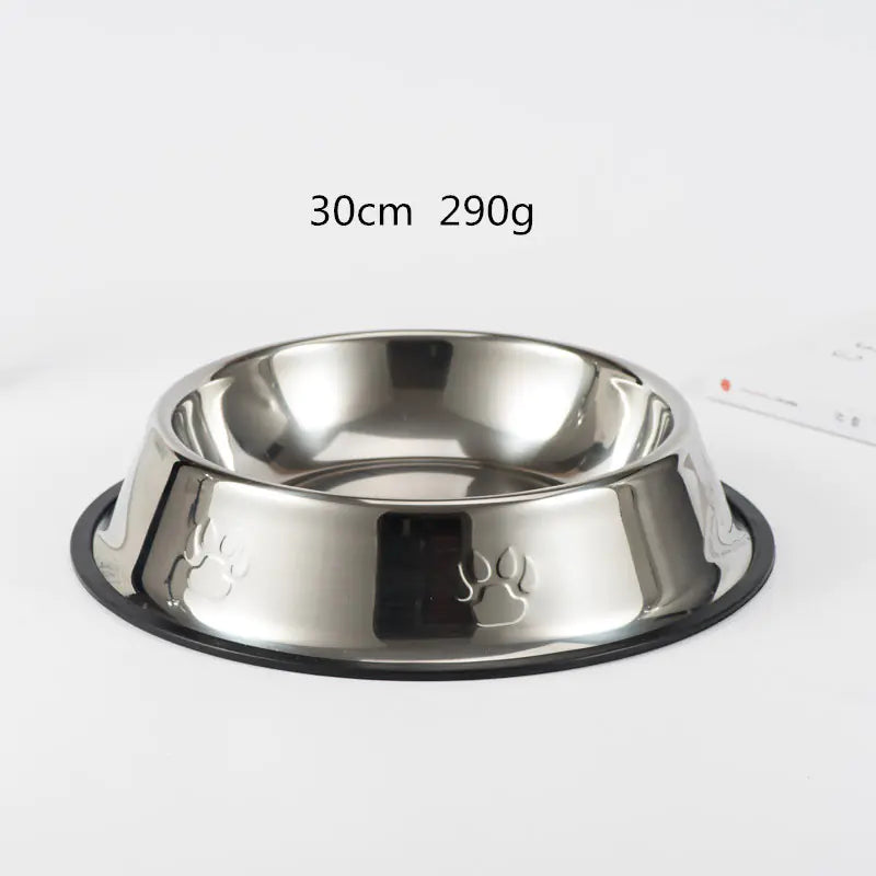 Cuenco Antideslizante de Acero Inoxidable para Perros con Huellas de Patas🐾🍽️