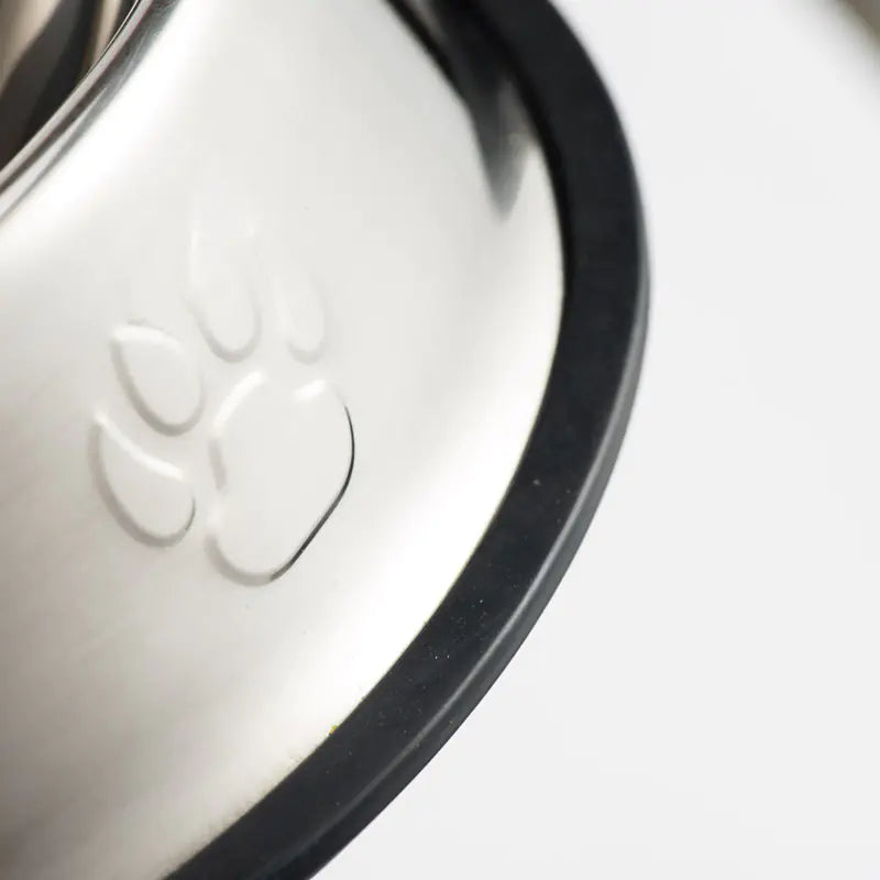 Cuenco Antideslizante de Acero Inoxidable para Perros con Huellas de Patas🐾🍽️
