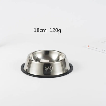 Cuenco Antideslizante de Acero Inoxidable para Perros con Huellas de Patas🐾🍽️