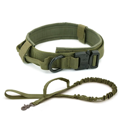 Collar Táctico para Perro de Nylon 1000D con Asa de Control y Cierre Dual 🌟🐾