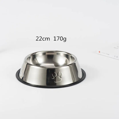 Cuenco Antideslizante de Acero Inoxidable para Perros con Huellas de Patas🐾🍽️