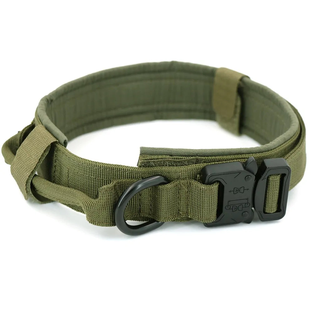 Collar Táctico para Perro de Nylon 1000D con Asa de Control y Cierre Dual 🌟🐾