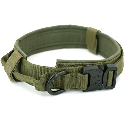 Collar Táctico para Perro de Nylon 1000D con Asa de Control y Cierre Dual 🌟🐾