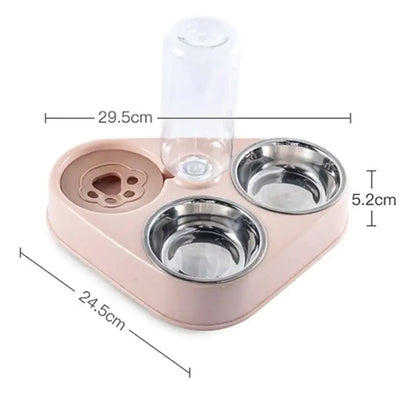 Comedero Bebedero 3 en 1 para Mascotas con Dispensador de Agua 🐾