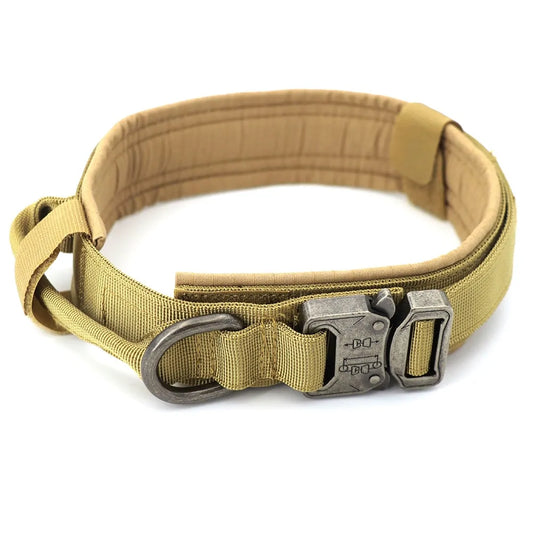 Collar Táctico para Perro de Nylon 1000D con Asa de Control y Cierre Dual 🌟🐾