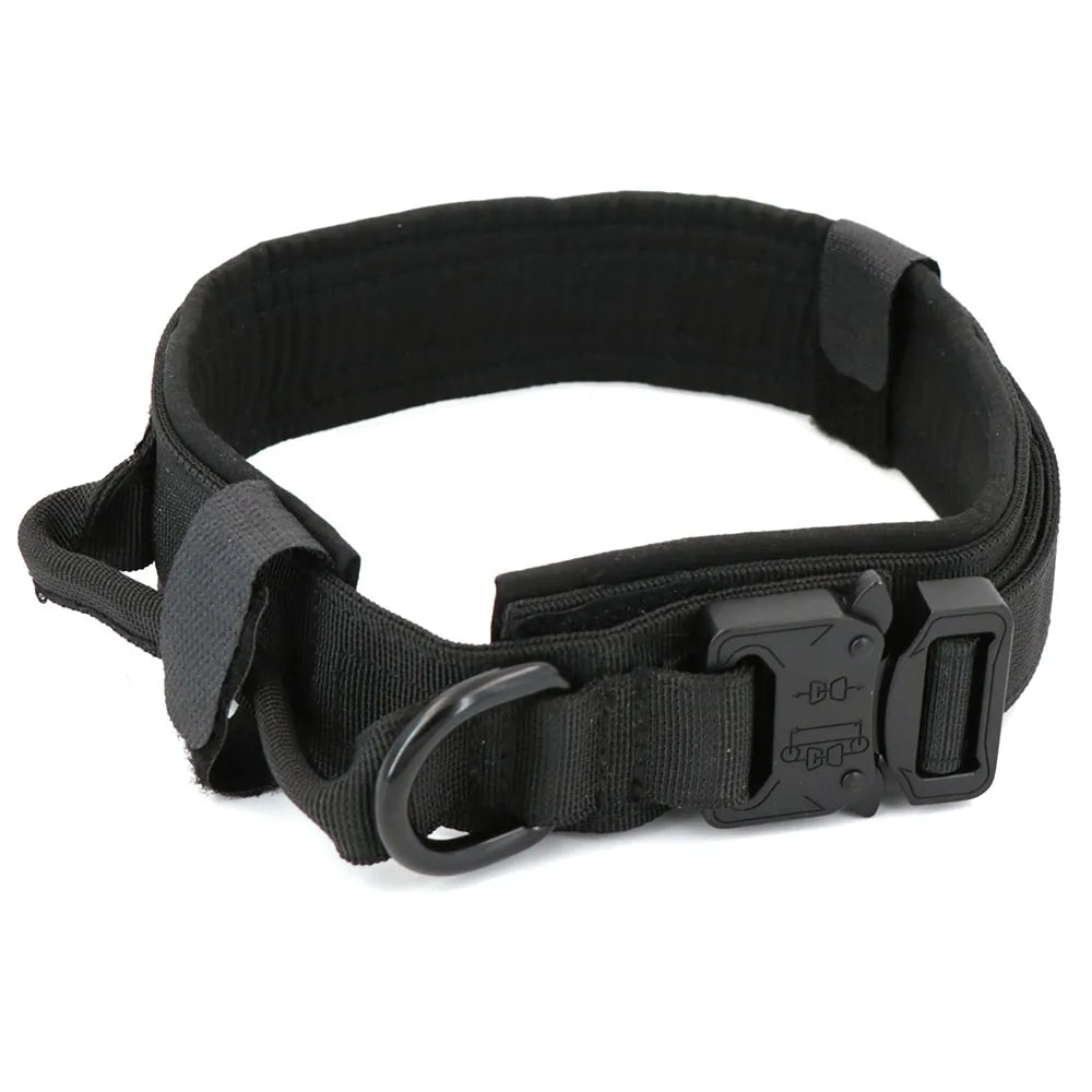 Collar Táctico para Perro de Nylon 1000D con Asa de Control y Cierre Dual 🌟🐾