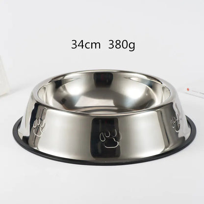 Cuenco Antideslizante de Acero Inoxidable para Perros con Huellas de Patas🐾🍽️