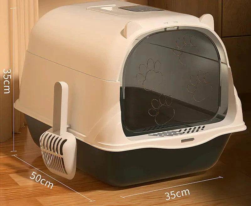 Caja de Arena Espaciosa y Cerrada para Gatos con Control de Olores🐱🚽