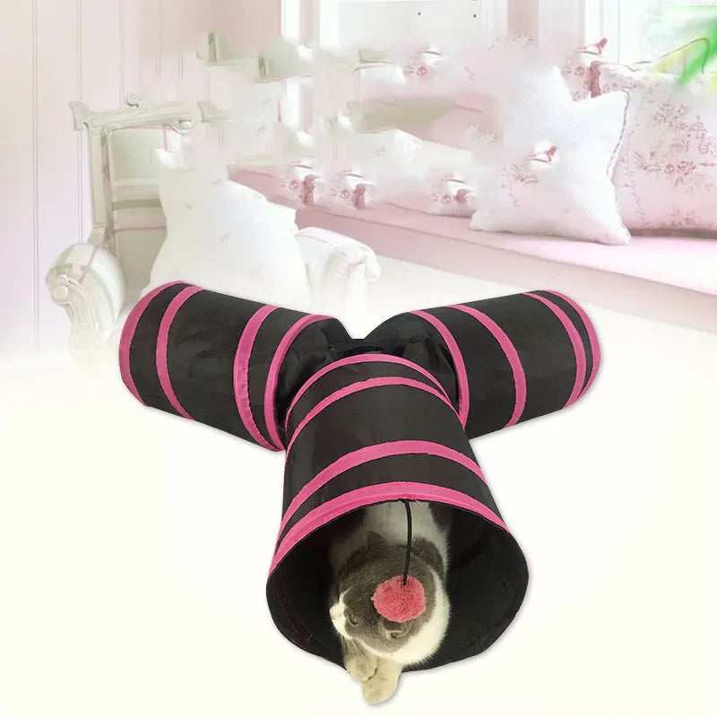 Túnel Plegable en Forma de Y para Gatos Traviesos 🐾