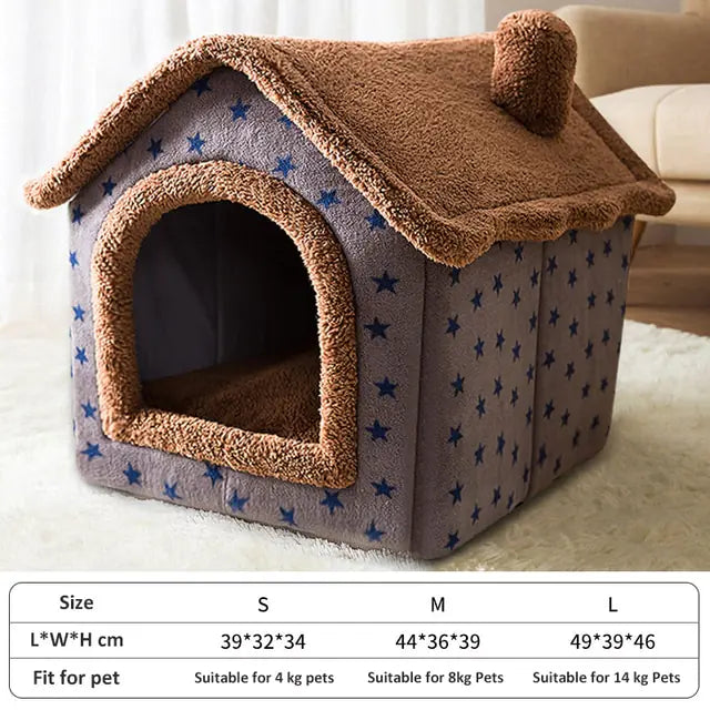 Casa Cama Invernal Suave y Acogedora para Perros y Gatos 🐾