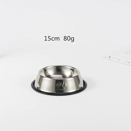 Cuenco Antideslizante de Acero Inoxidable para Perros con Huellas de Patas🐾🍽️