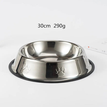 Cuenco Antideslizante de Acero Inoxidable para Perros con Huellas de Patas🐾🍽️