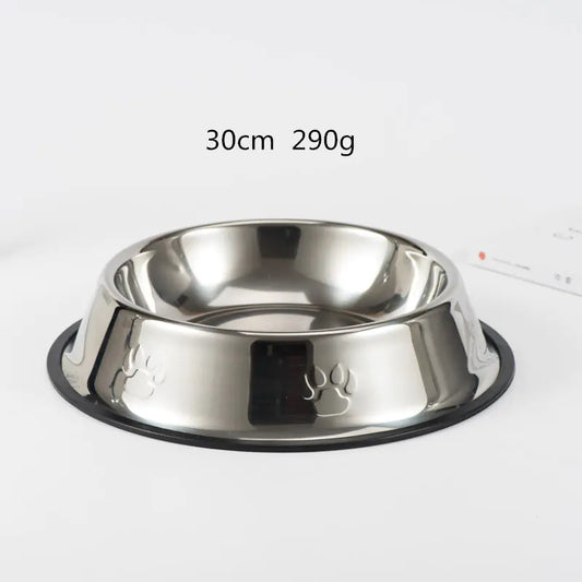 Cuenco Antideslizante de Acero Inoxidable para Perros con Huellas de Patas🐾🍽️