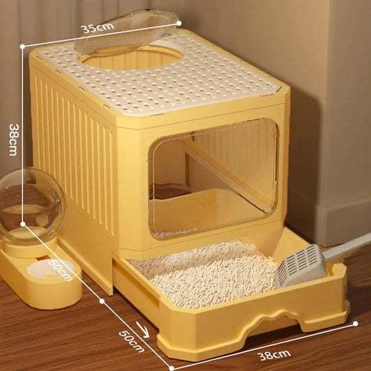 Caja de Arena Espaciosa y Cerrada para Gatos con Control de Olores🐱🚽