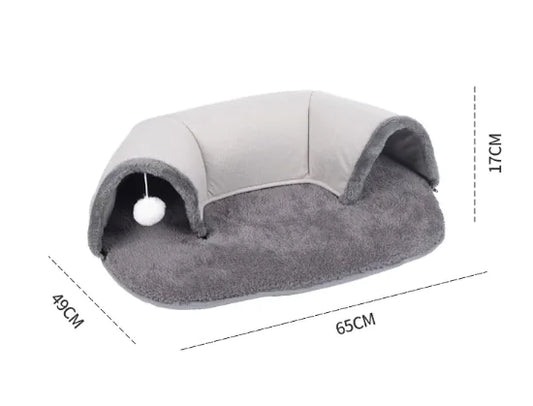 Nido y Túnel de Felpa para Gatos Otoño-Invierno: ¡El Refugio Acogedor Definitivo! 🐱🍂❄️