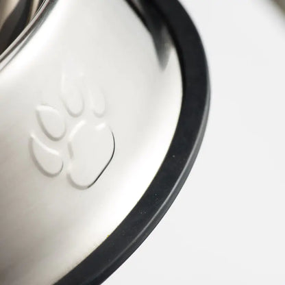 Cuenco Antideslizante de Acero Inoxidable para Perros con Huellas de Patas🐾🍽️