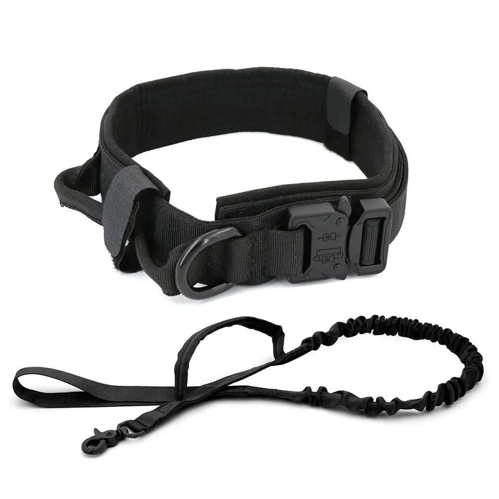 Collar Táctico para Perro de Nylon 1000D con Asa de Control y Cierre Dual 🌟🐾